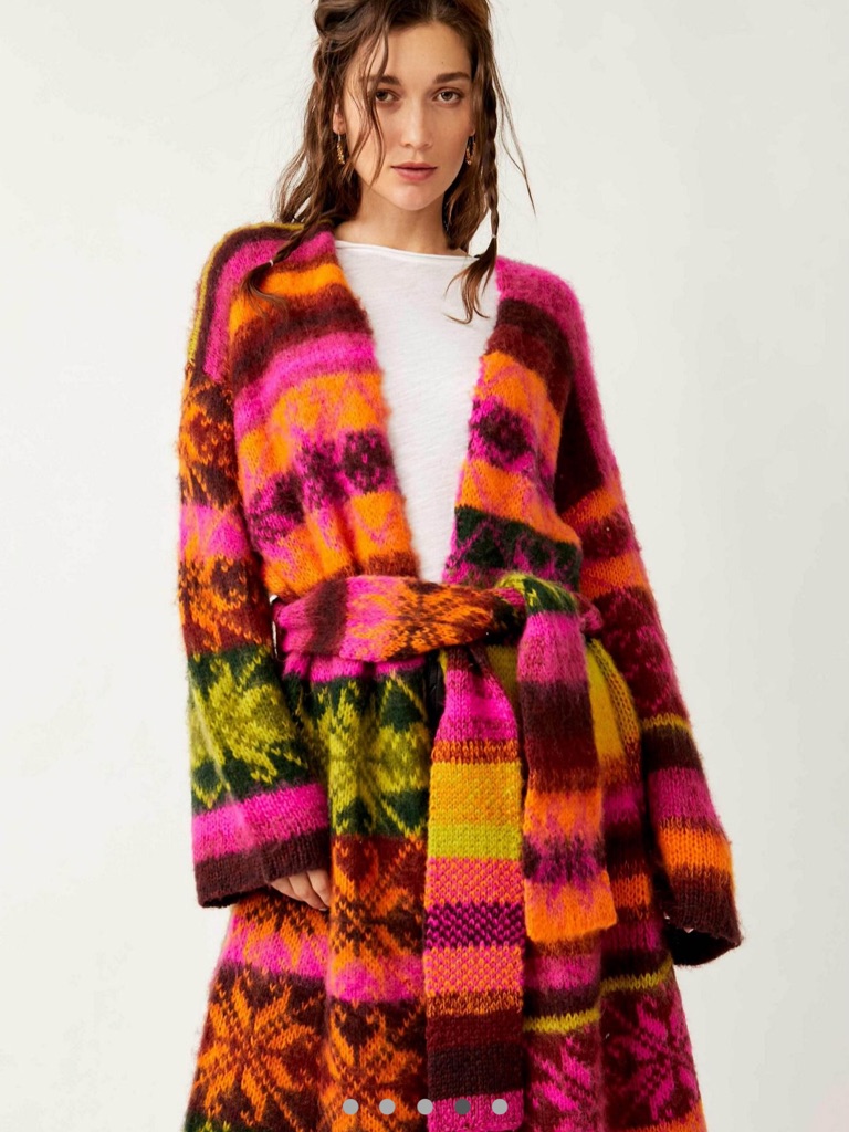 Free People Snowflake Oversized Cardigan